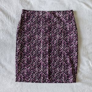 Ann Taylor Abstract Pattern Stretchy Pencil Skirt